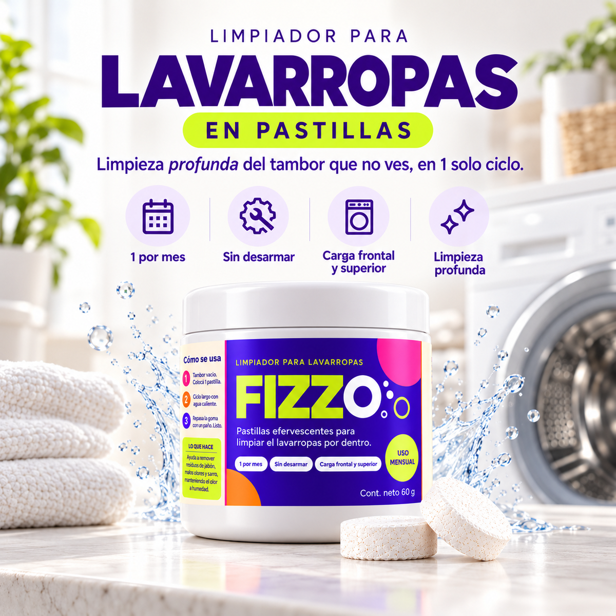Pastillas VELORA ™ — Limpieza Profunda contra Hongos, Pelos y Humedad